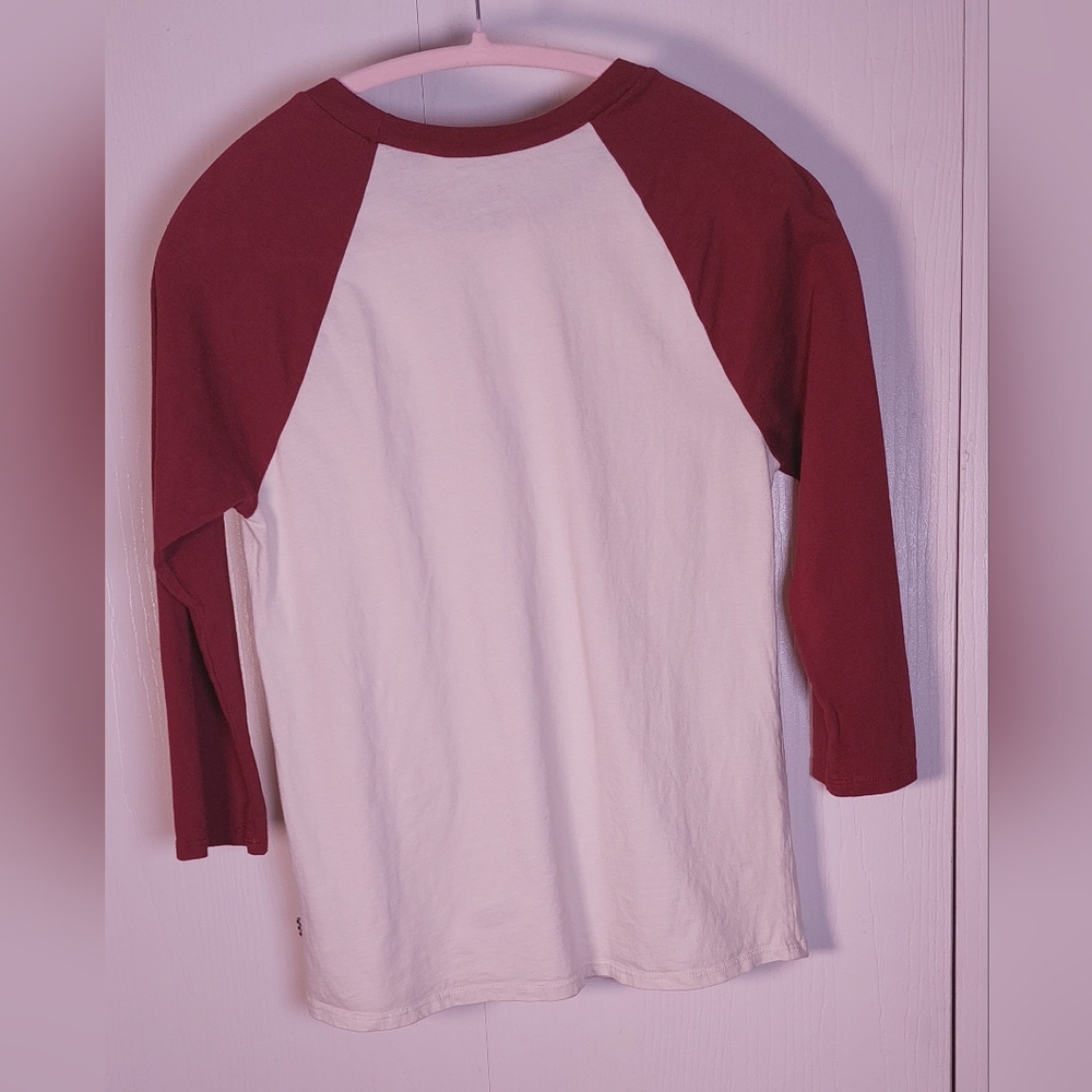 Vans Baseball Style Raglan Sleeve Tee Size Medium Outline Script T-shirt Retro - Picture 6 of 13